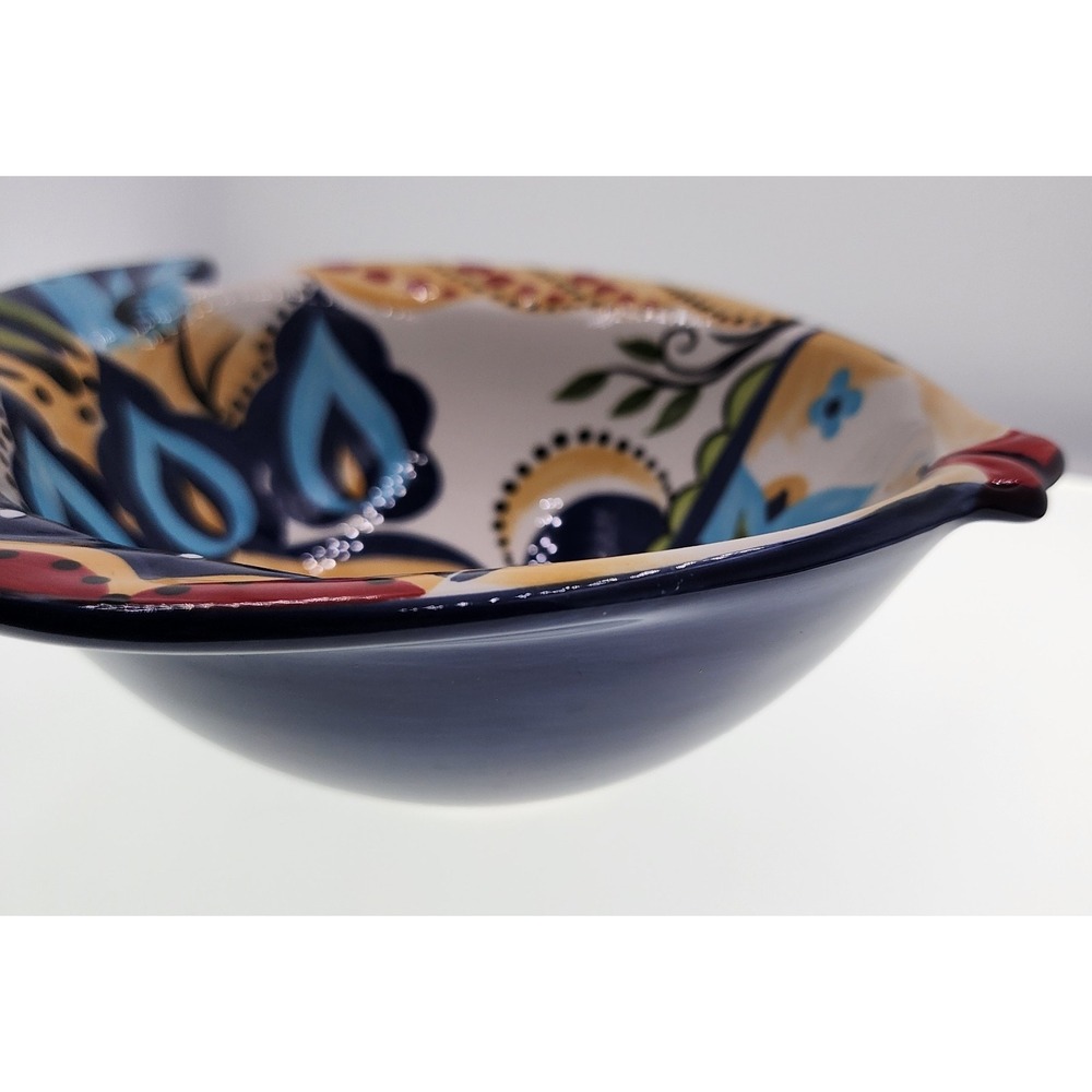 Espana Lifestyle BOCCA Fish Shaped Serving Bowl Hand Painted Ceramic Floral 3D - Picture 4 of 8
